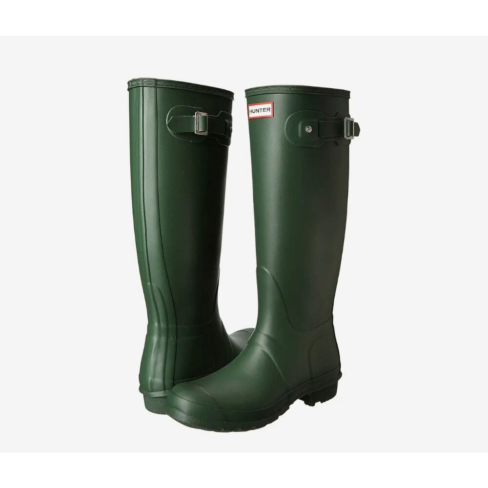 Hunter Vtg Original Tall Rain Boots Green Rubber Wellies Sz 11 Made in Scotland - Picture 5 of 12